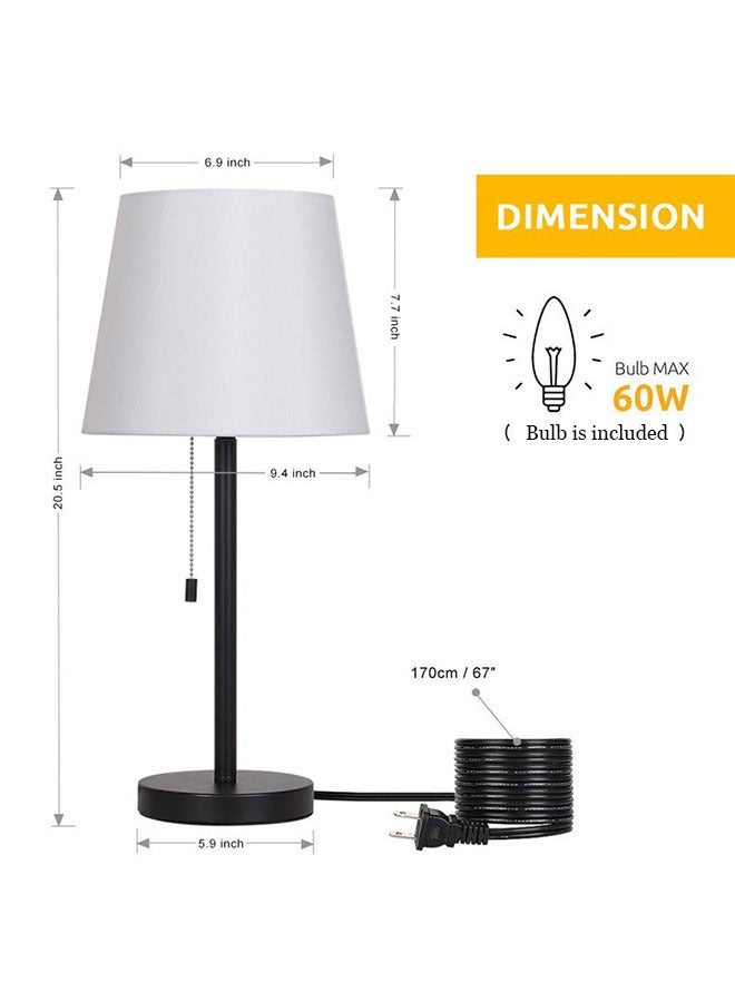 أجريون قطعتان أباجورات طاولة بجانب السرير، أباجورات مكتب أنيقة حديثة لغرفة النوم غرفة المعيشة تحتوي على لمبة أبيض. - Image 5